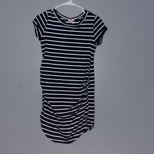 Womens Fitted Striped Maternity Dress (Size M)